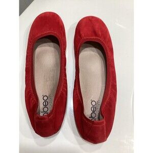 Obeo Biomechanical System Red Leather Ballet Flats Womens 9.5M Comfort Orthotic